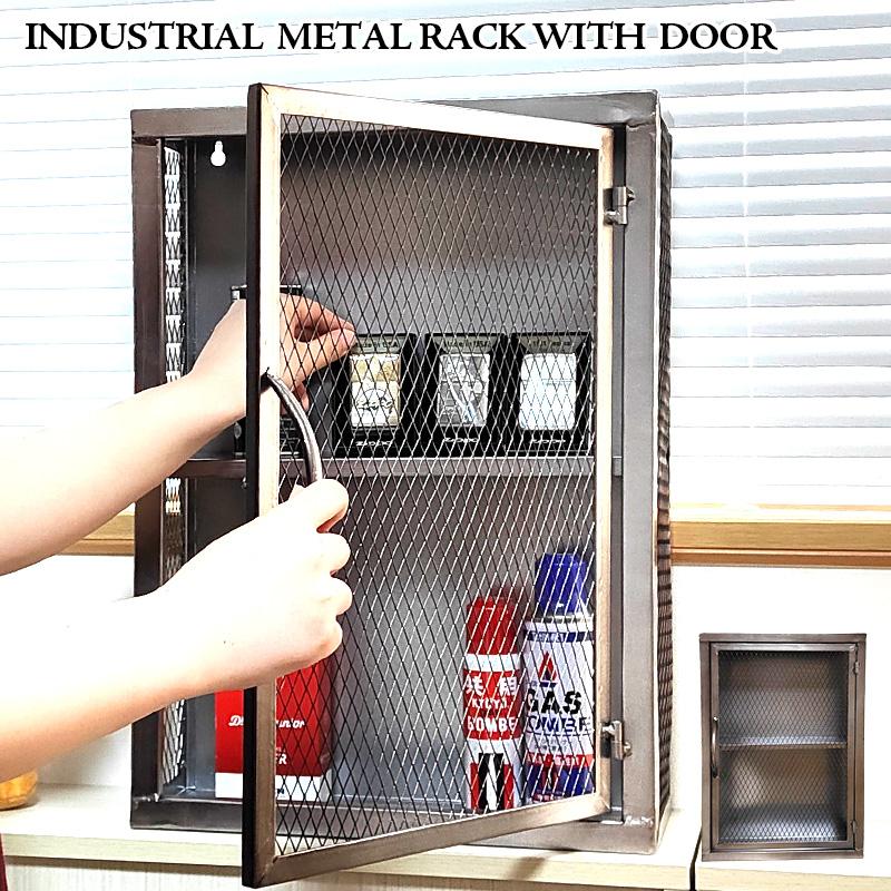 ラック 雑貨収納 ドア付き 家具 インダストリアルメタル 二段 壁掛け 小物入れ 楽天市場】インダストリアル メタルウォールラック 2段タイプ