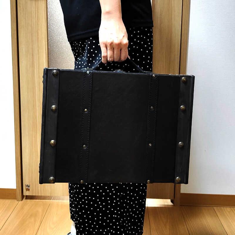 収納 大容量 アンシエントトランク 2個セット 大きい 木製 レザー