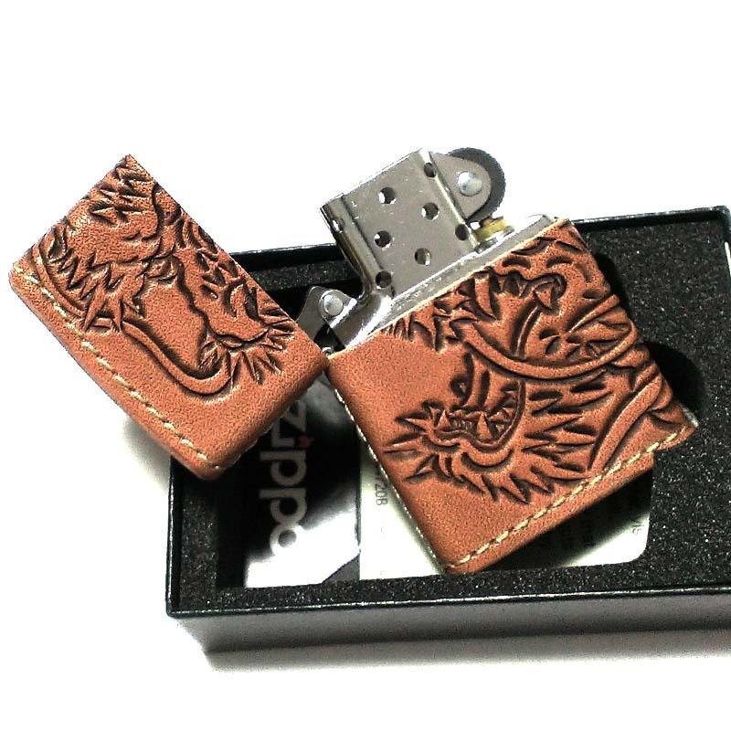 ZIPPO ライター 本革巻き ジッポ カオス 龍神 手彫り Leather Works 牛革 ハンドメイド 彫刻 かっこいい おしゃれ ブランド 高級｜hayamipro｜04