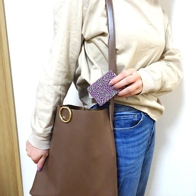 手鏡 コンパクトミラー レディース ジュラフ レオパード 2カラー