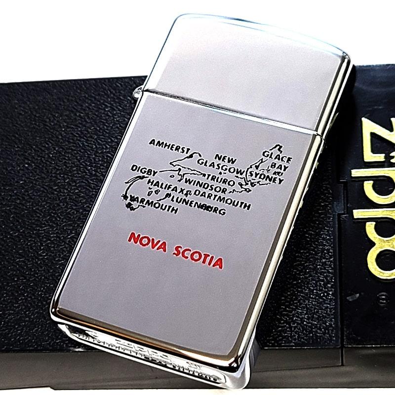 ZIPPO スリム カナダ製 一点物 1991年製 ノバスコシア州 地図 廃盤