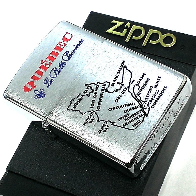 ZIPPO カナダ製 1995年製 ケベック州 オンタリオ製 地図 廃盤 ヴィンテージ レア ジッポ ライター シルバー ギフト :MAP