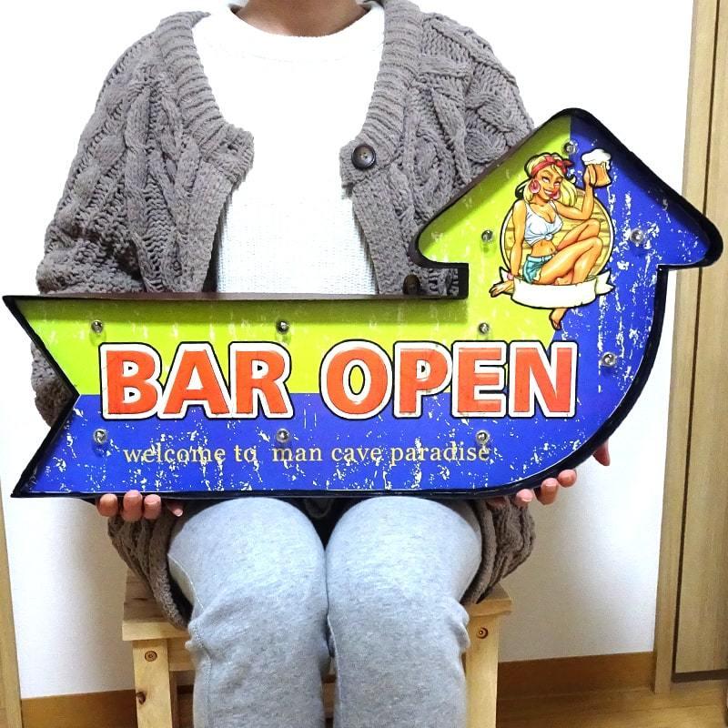 マーキーサインライト BAR OPEN ガレージ 電飾看板 インテリア