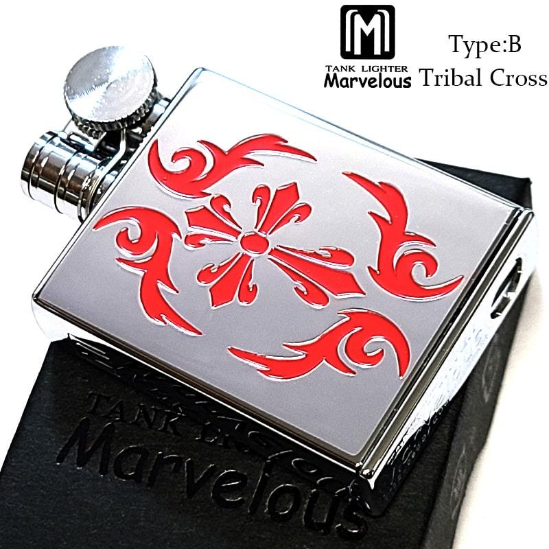 オイルライター 廃盤 フリント式 Marvelous 珍しい トライバルクロス