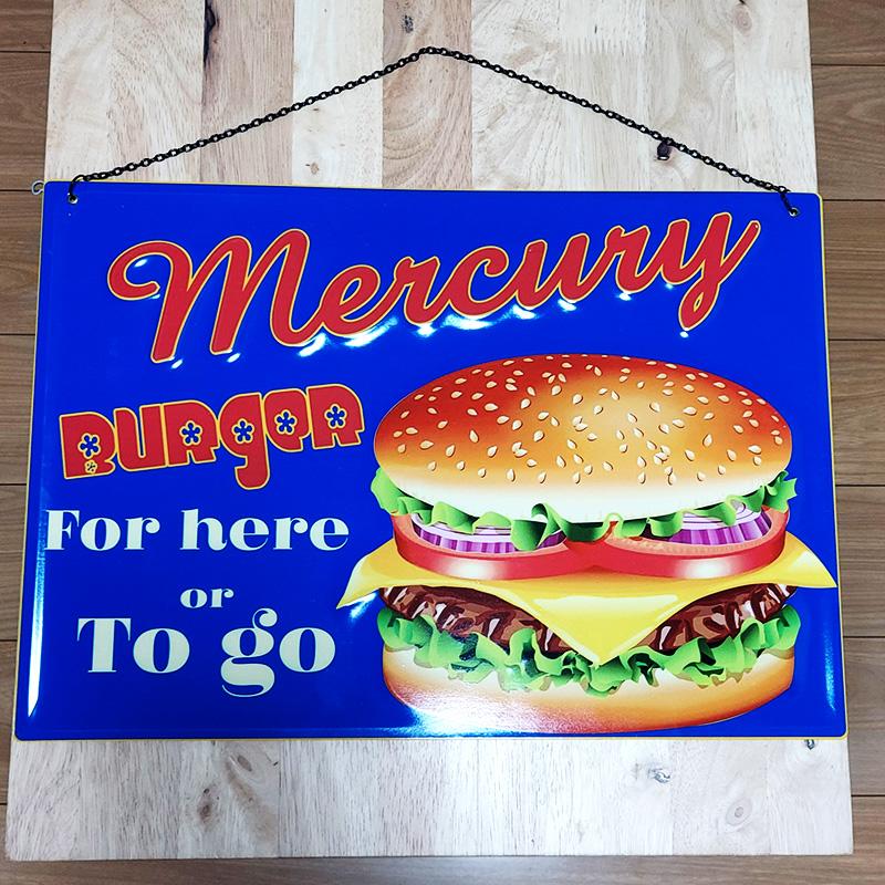 アメリカン レトロ ブリキ看板 壁飾り ハンバーガー ティンサイン