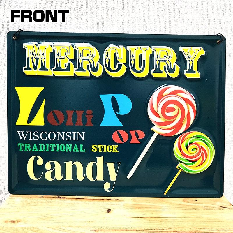MERCURY（マーキュリー） ブリキ看板 CANDY ティンサイン 飴 可愛い
