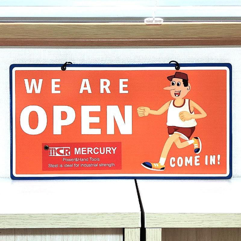 MERCURY（マーキュリー） オープン クローズ ブリキ看板 可愛い メタル
