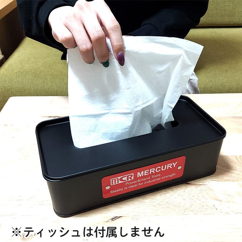MERCURY（マーキュリー） ティッシュケース シンプル アメリカン ロゴ