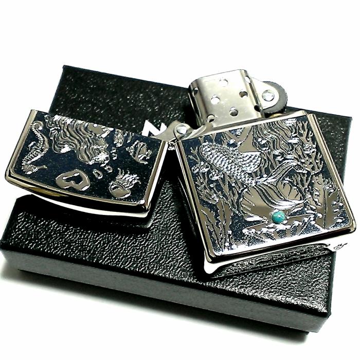 ZIPPO（ジッポー） アーマー ジッポ シルバー＆ブルー 鏡面 マーメイド 