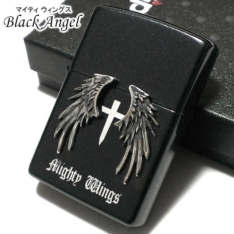 ZIPPO（ジッポー） ライター マイティ ウィングス ラメブラック 天使の