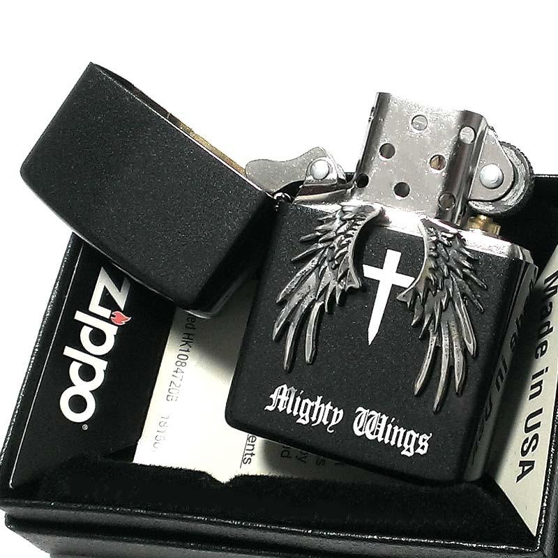 ZIPPO（ジッポー） ライター マイティ ウィングス ラメブラック 天使の