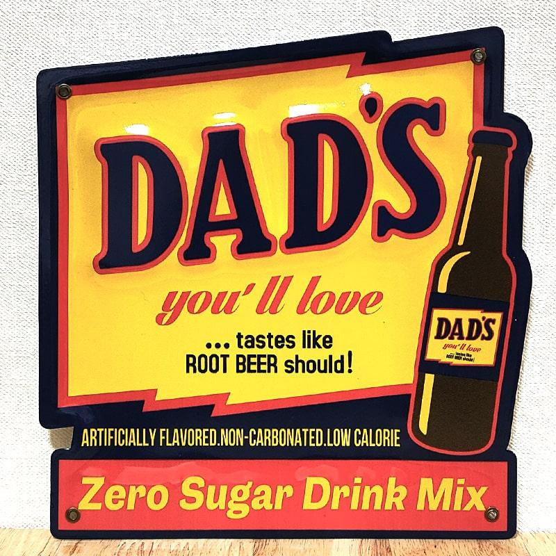 アンティーク 雑貨 50s ビンテージ Dad's ダッズ メニュー黒板 看板 アメリカン レトロ ブリキ看板 DAD'S ミニエンボスメタルサイン