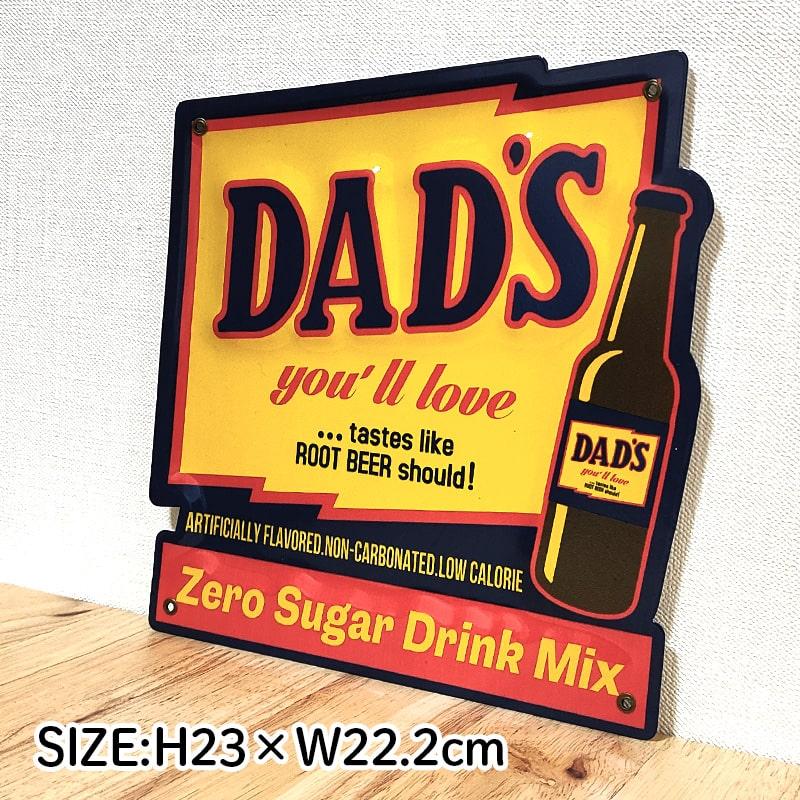 アンティーク 雑貨 50s ビンテージ Dad's ダッズ メニュー黒板 看板 アメリカン レトロ ブリキ看板 DAD'S ミニエンボスメタルサイン