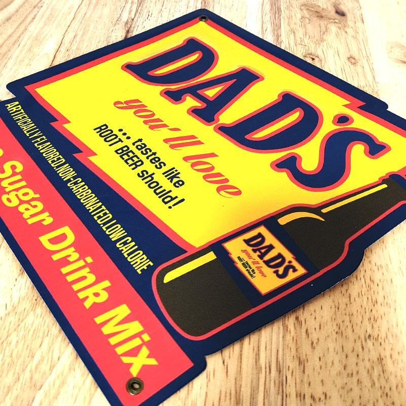 アンティーク 雑貨 50s ビンテージ Dad's ダッズ メニュー黒板 看板 アメリカン レトロ ブリキ看板 DAD'S ミニエンボスメタルサイン