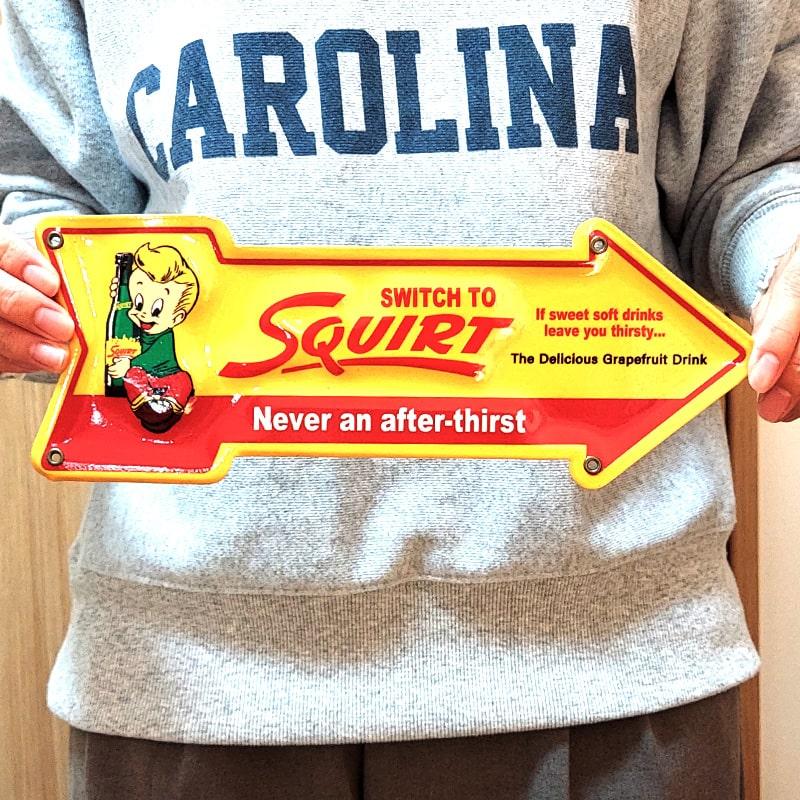 アメリカン レトロ ブリキ看板 ミニエンボスメタルサイン SQUIRT
