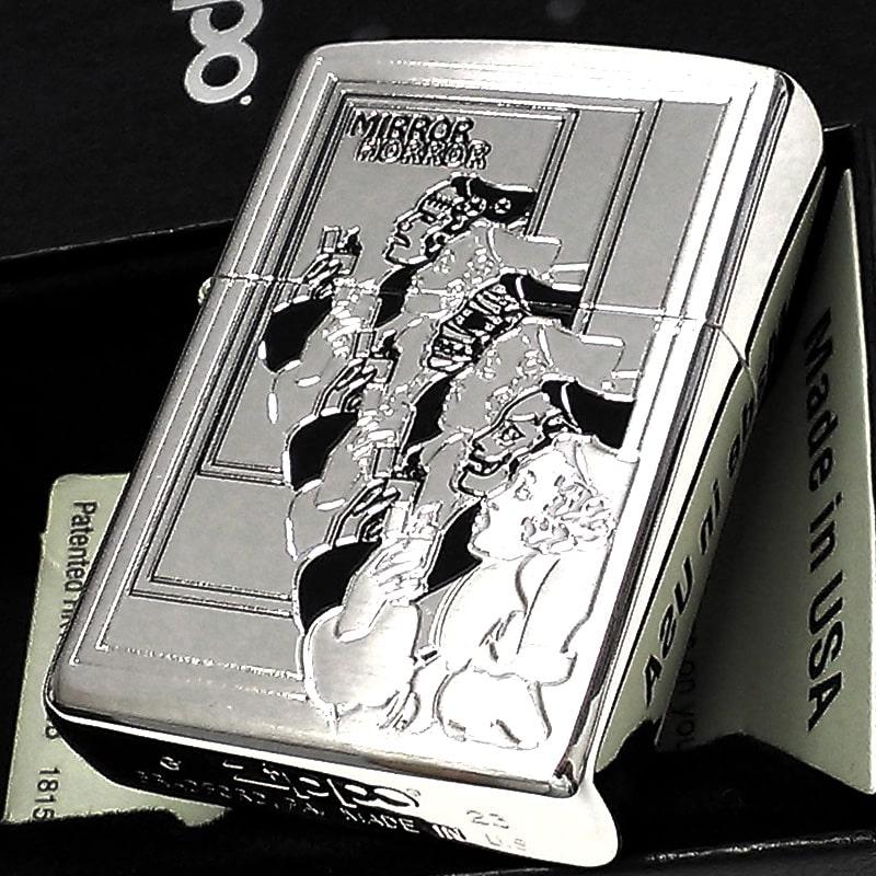 ZIPPO ミラー&ホラー モンスター ウィンディ ジッポ ライター 鏡 ウィンディガールドクロ 銀 オカルト Windy エッチング 可愛い おしゃれ｜hayamipro｜02