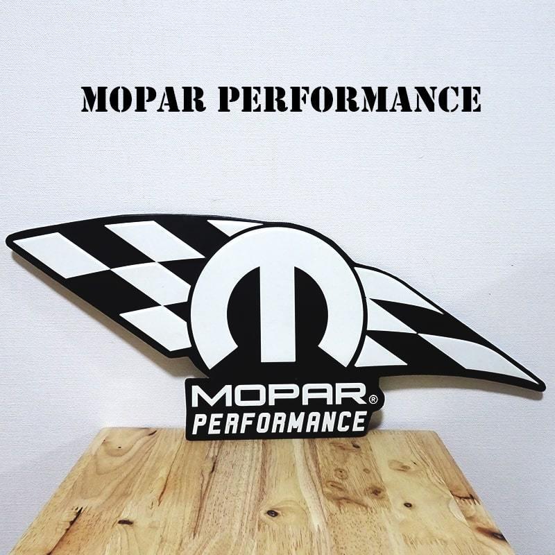 ブリキ看板 ガレージ メタルサイン Mopar Performance アンティーク ロゴ 壁飾り 正規ライセンス品 アメリカン 雑貨 インテリア ブラック｜hayamipro