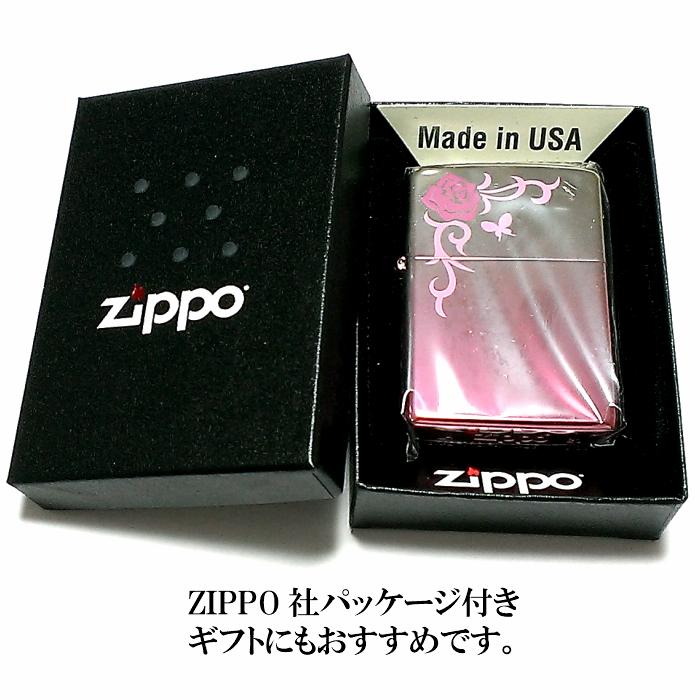 ジッポ ZIPPO ピンク グラデーションミステリアスピンク MP1-RP zippo 蝶々シルバー 薔薇 Mysterious Pink ライター｜hayamipro｜06