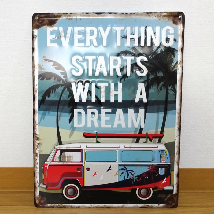 可愛らしい ワーゲンバス オープン看板 OPEN サインボード #店舗什器  