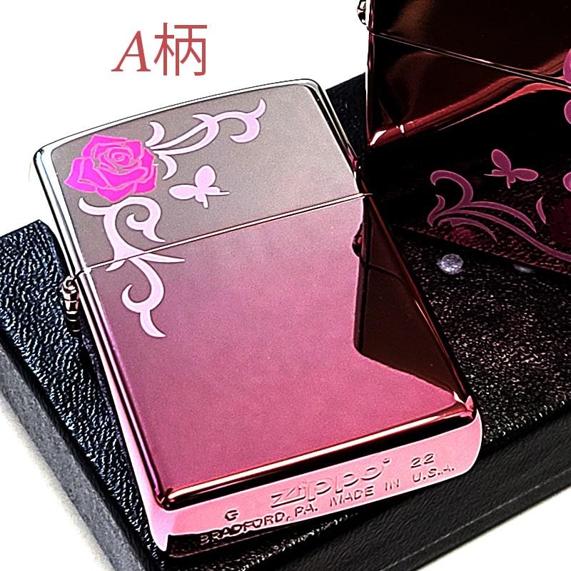 ZIPPO ライター ローズ＆バタフライ ジッポ ピンク