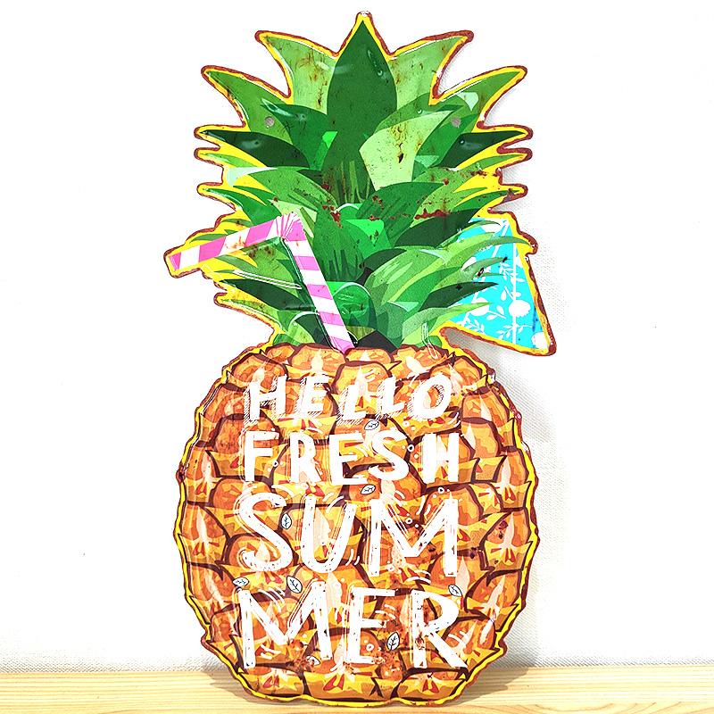 アメリカン レトロ ブリキ看板 ビンテージ Pineapple Summer