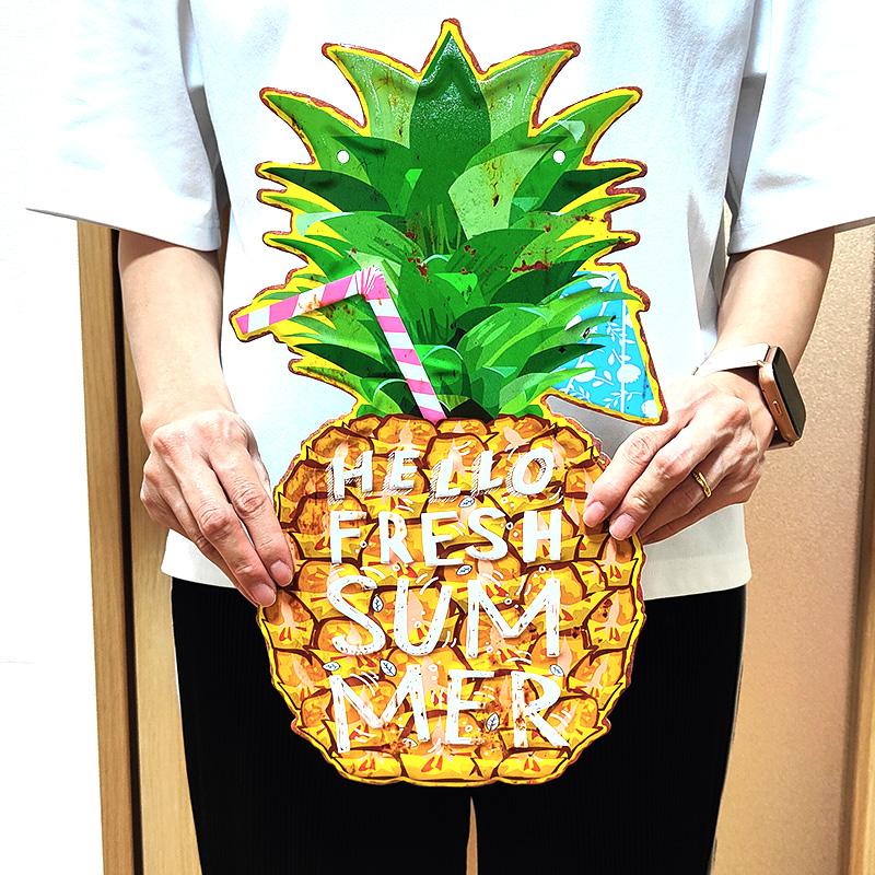 アメリカン レトロ ブリキ看板 ビンテージ Pineapple Summer