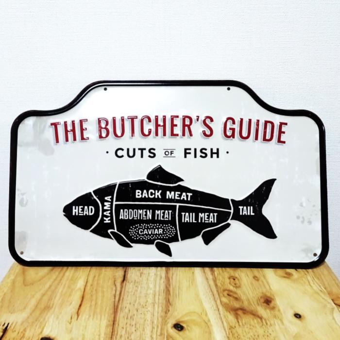アメリカン レトロ ブリキ看板 ビンテージ CUTS FISH 魚