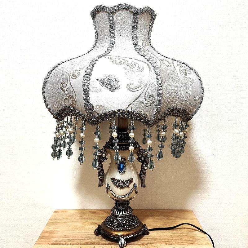 テーブルランプ 美しい LED 置照明 ホワイト ローズ アンティーク