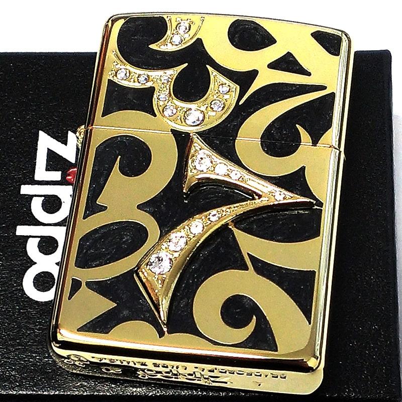 ZIPPO 2010年　ゴールド ブラック 彫刻デザイン 未使用 限定 ケース付 ZIPPO（ジッポー） 限定ジッポ ライターアーマー ニューダイアル