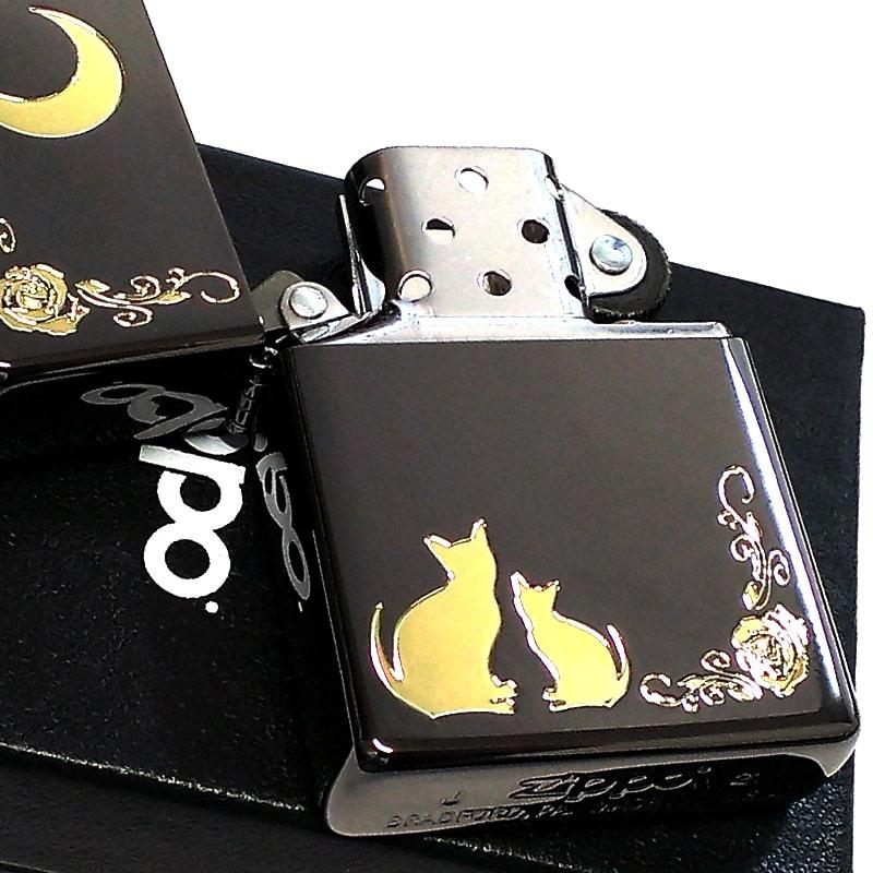 ZIPPO ライター ネコ ブラック ゴールド ジッポ 猫 可愛い 黒金 ZIPPO ライター ネコ ブラック ゴールド ジッポ 猫 可愛い 黒金