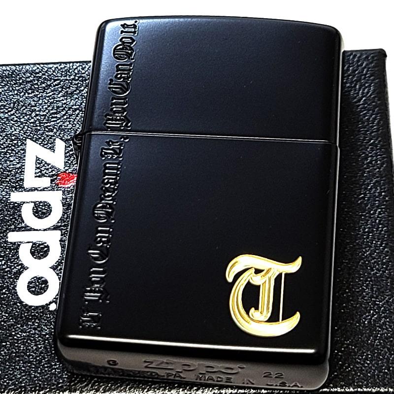 ZIPPO（ジッポー） ライター イニシャル T マットブラック ジッポ