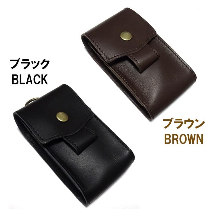 タバコケース ZIPPOも収納可能 本革製 2カラー 黒 ブラウン シガレット