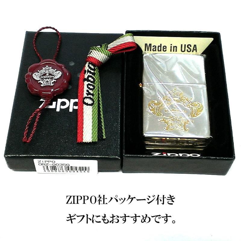 ZIPPO オロビアンコ シルバー＆ゴールド 金銀 ロゴ ブランド ジッポ 