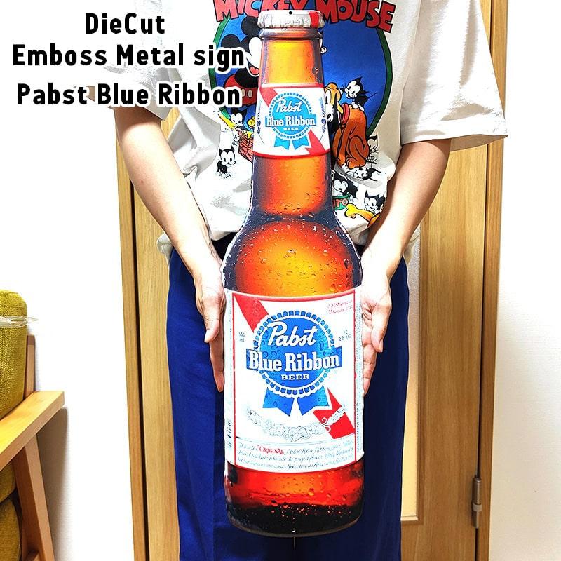 アメリカン レトロ ブリキ看板 パブストブルーリボン ビール 大型