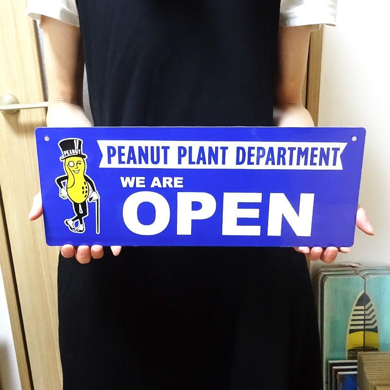 アメリカン レトロ サインボード ピーナツ 看板 両面 Open Closed