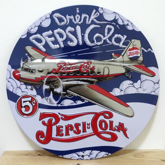 PEPSI（ペプシ） ブリキ看板 アンティーク 珍しい 飛行機 ガレージ