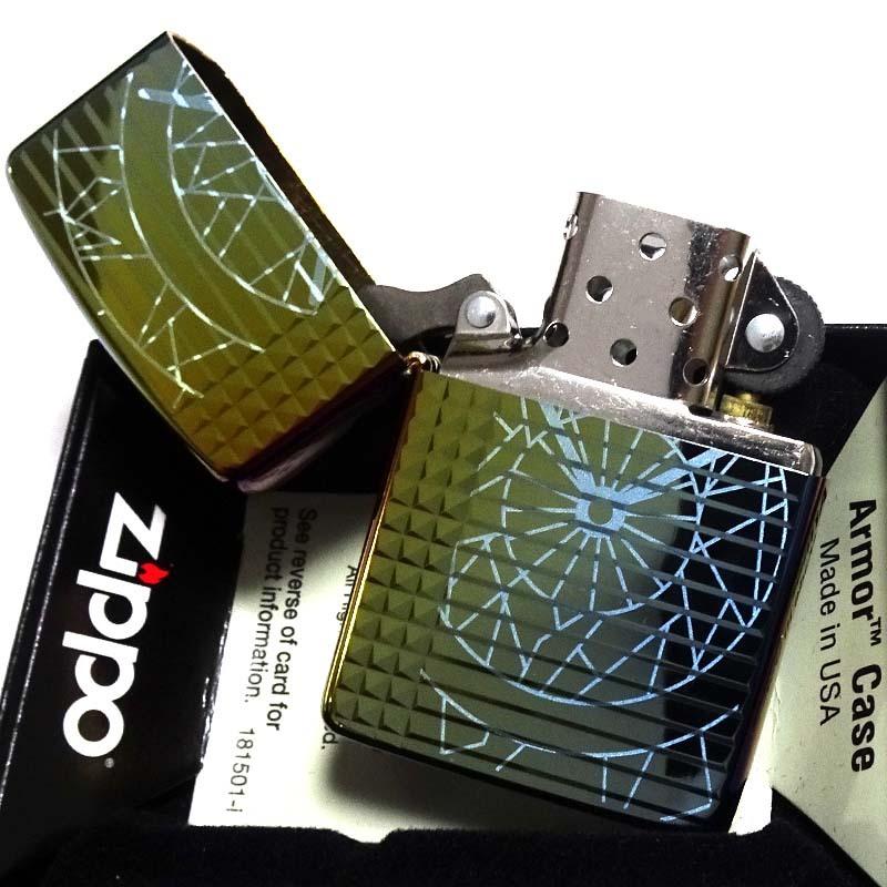 ZIPPO アーマー ポリゴンクロック ライター レインボー ミラー仕上げ ダイヤモンドカット 虹色 ジッポ チタンコーティング 両面加工 重厚｜hayamipro｜04