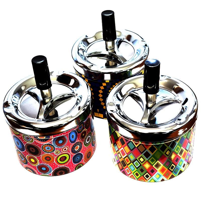 灰皿 卓上 かわいい スピン灰皿 フタ付 おしゃれ 選べる カラフル 喫煙