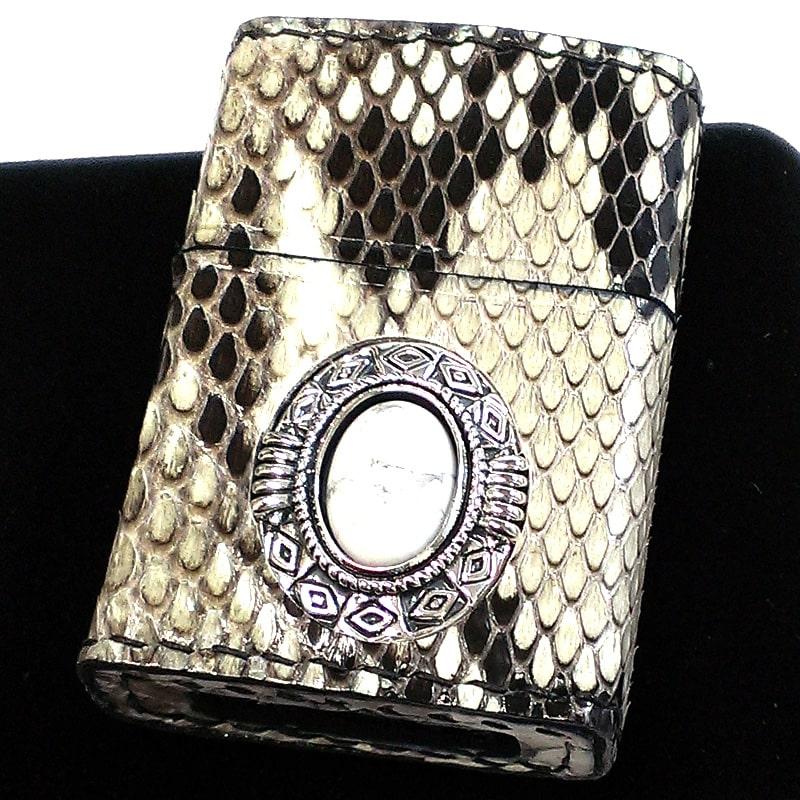 ZIPPO 限定50個生産 パイソン 本革巻き ハウライト 天然石