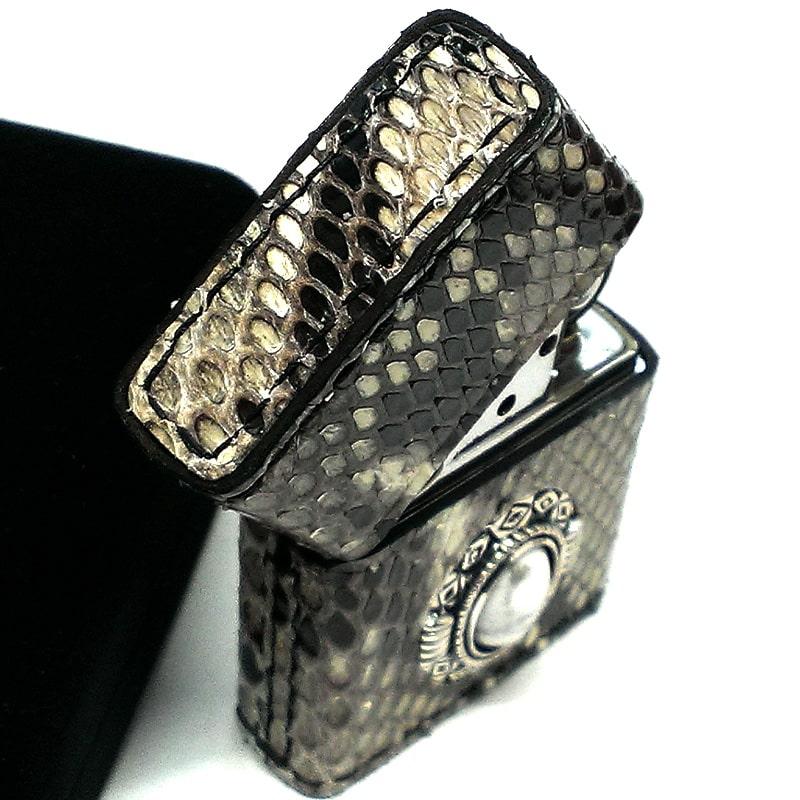 ZIPPO（ジッポー） 限定50個生産 パイソン 本革巻き ハウライト 天然石