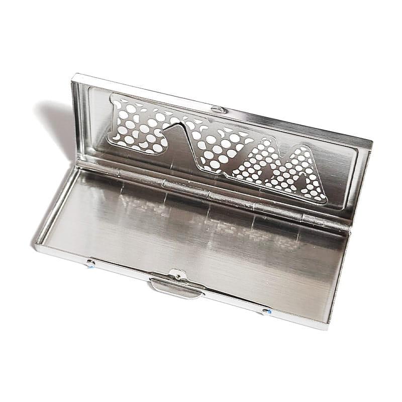 シュレッダーケース RAW ロゴ おしゃれ シルバー 手巻きタバコ 1 1/4