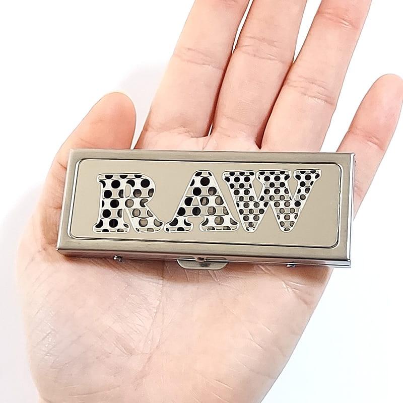 シュレッダーケース RAW ロゴ おしゃれ シルバー 手巻きタバコ 1 1/4