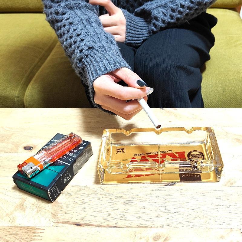 卓上灰皿 RAW グラスパックアシュトレー ガラス灰皿 おしゃれ