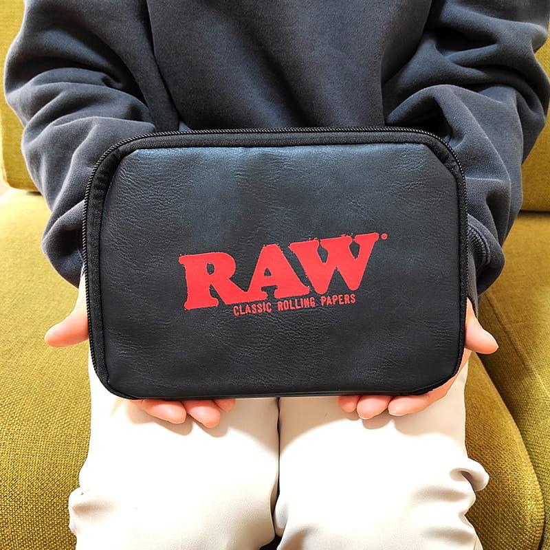 ohayo ! オーダー品　タバコポーチ2個 (ロロマレザー 黒) RAW マルチポーチ おしゃれ 小物入れ コンパクト 手巻きたばこグッズ