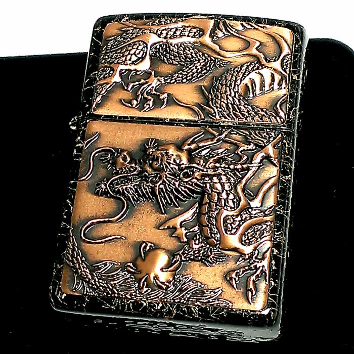 ZIPPO 和柄 ライター ライズメタル 赤龍 金乱糸 黒 伝統工芸 