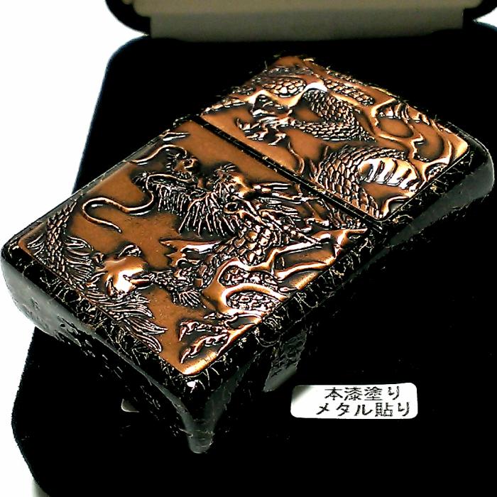 ZIPPO 和柄 ライター ライズメタル 赤龍 金乱糸 黒 伝統工芸 ジッポ 本
