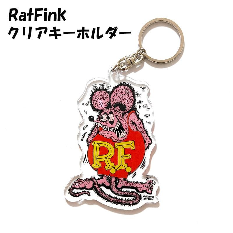 アメリカン レトロ キーホルダー RatFink 雑貨 クリア キーリング 