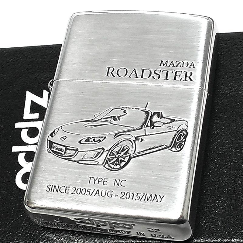 ZIPPO ライター MAZDA SERIES 車 ROADSTER NC ジッポ マツダ ロードスター シルバー ロゴ かっこいい エッチング彫刻 ギフトの画像