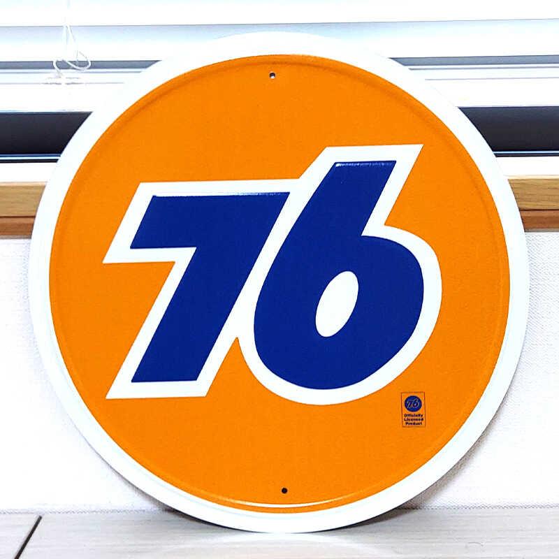 【人気】Union 76 ヴィンテージ看板 ROCK SPRINGS ガレージ アメリカン レトロ ブリキ看板 ラウンドメタルサイン Union 76