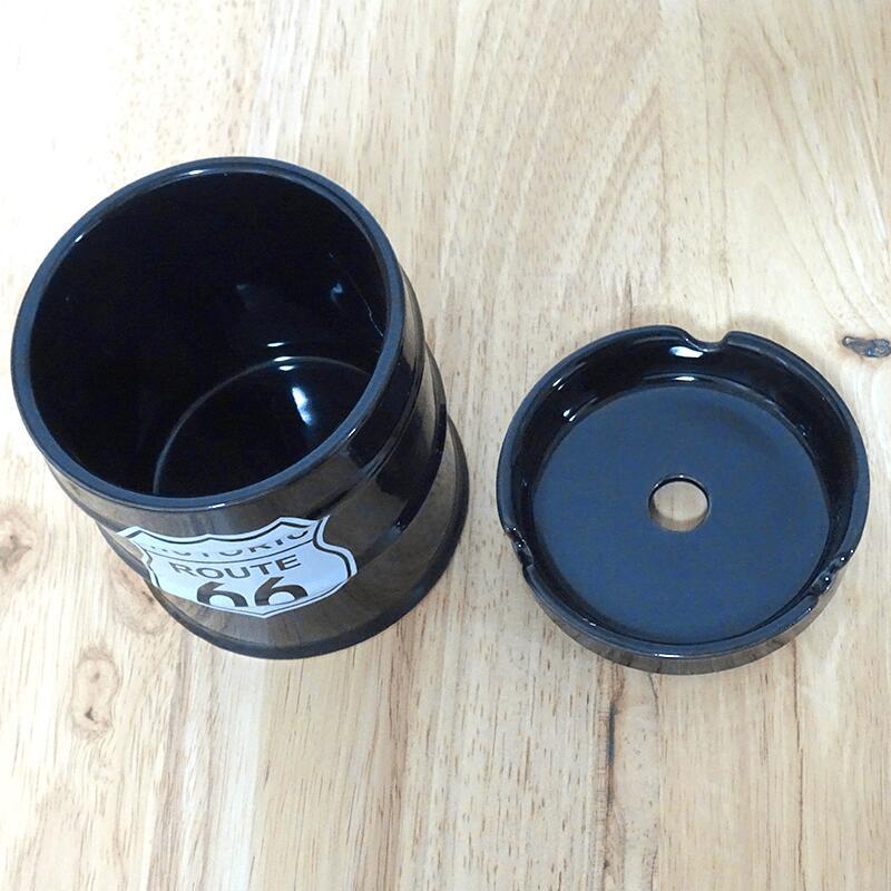 ドラム缶灰皿 喫煙具 Route66 ルート66 タバコ ブラック 小物